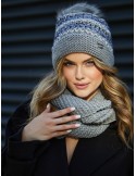 Winter set with a colorful pattern, dark gray C51 - Online store - Boutique